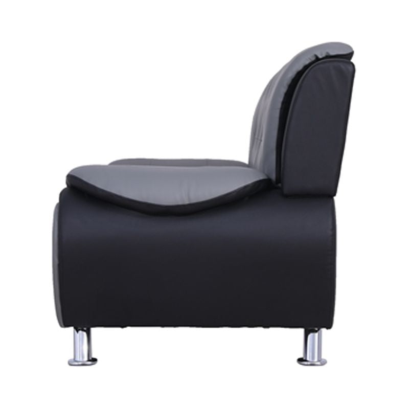 3-Piece Loveseat and 2 Club Chairs Set in Black & Gray O5431