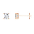 14K Rose Gold Diamond Solitaire Stud Earrings P537