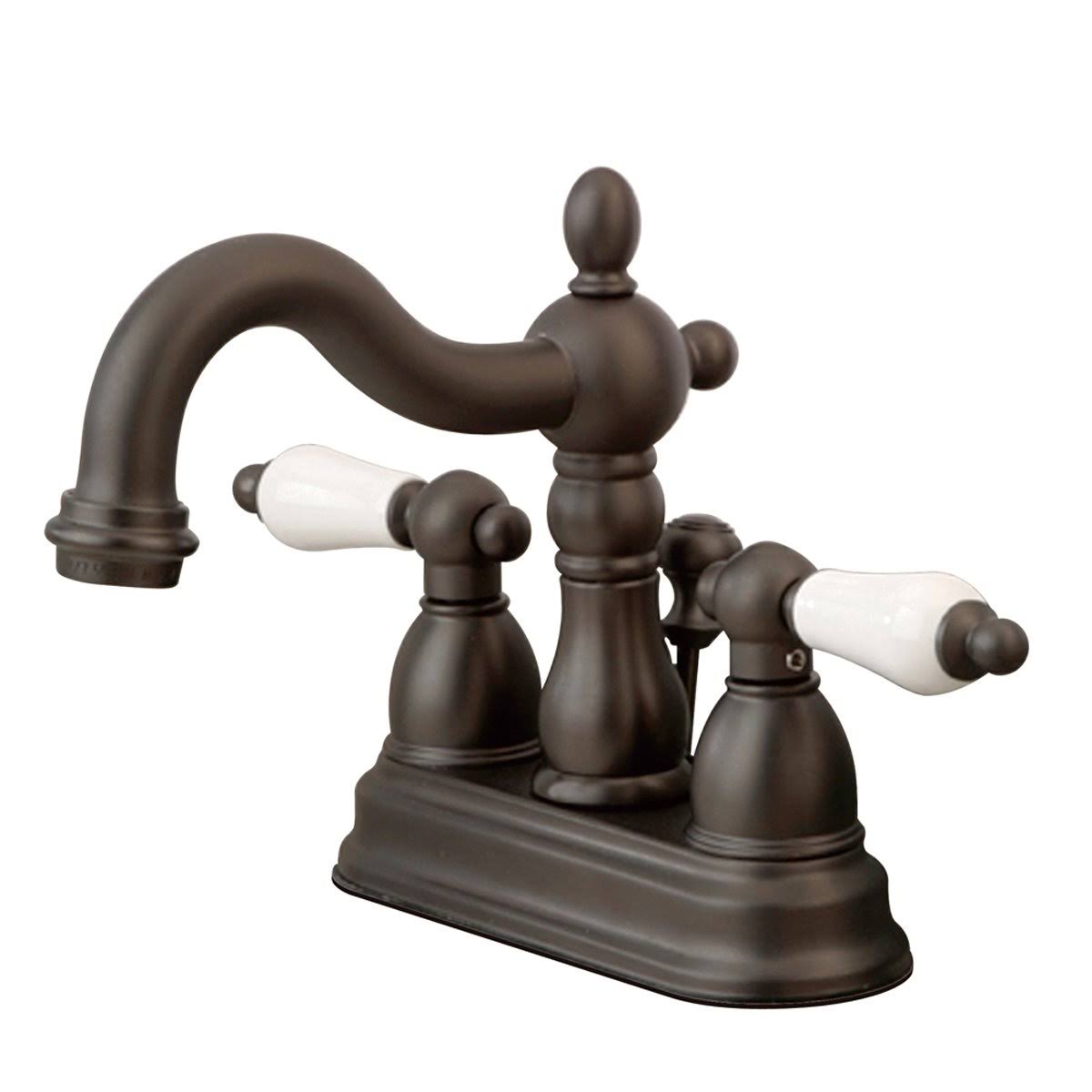 Satin Nickel 4x22 Centerset Lavatory Faucet with Brass Pop-Up R65284