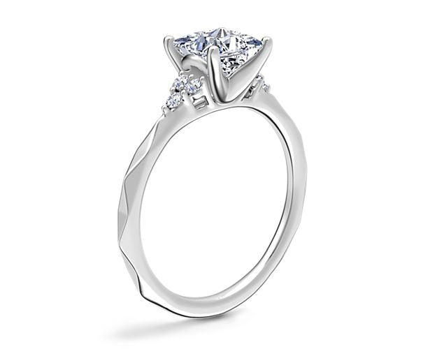 14K White Gold Princess Cut Diamond Ring R19545