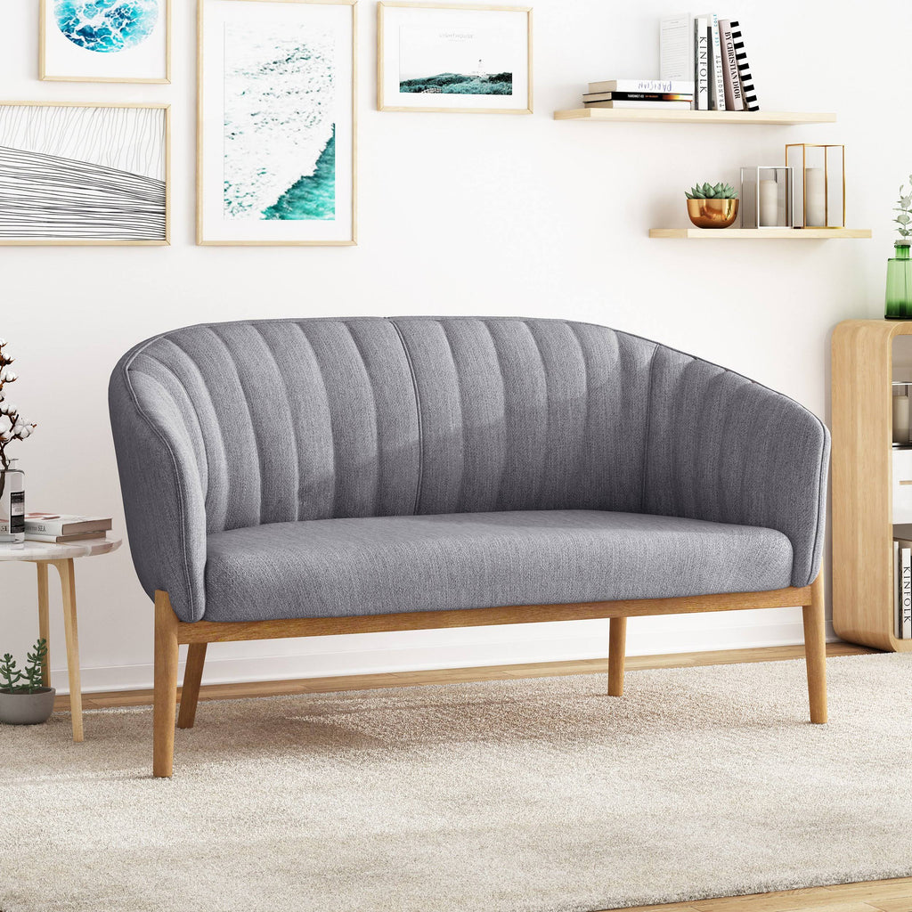 Teal Fabric Loveseat Q873480