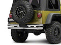 Polished Double Tubular Rear Bumper with Receiver Hitch M1625