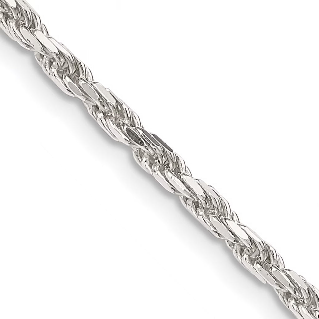 Sterling Silver Diamond-Cut Rope Chain Necklace 16 Inch T403363