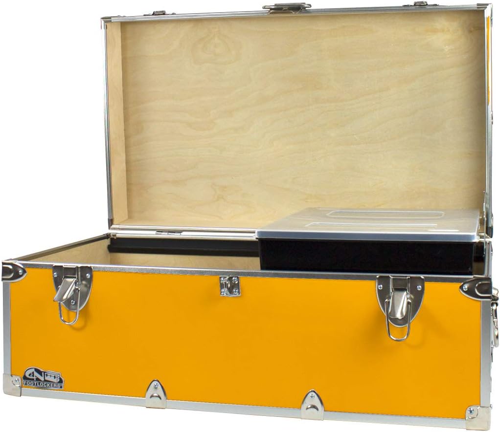 Footlockers Storage Chest with Organizer Tray, 32 x 18 x 13.5 Inches, Hot Pink L378695