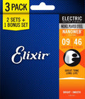 Set of 3 Nickel Plated Steel Electric Guitar Strings X59416