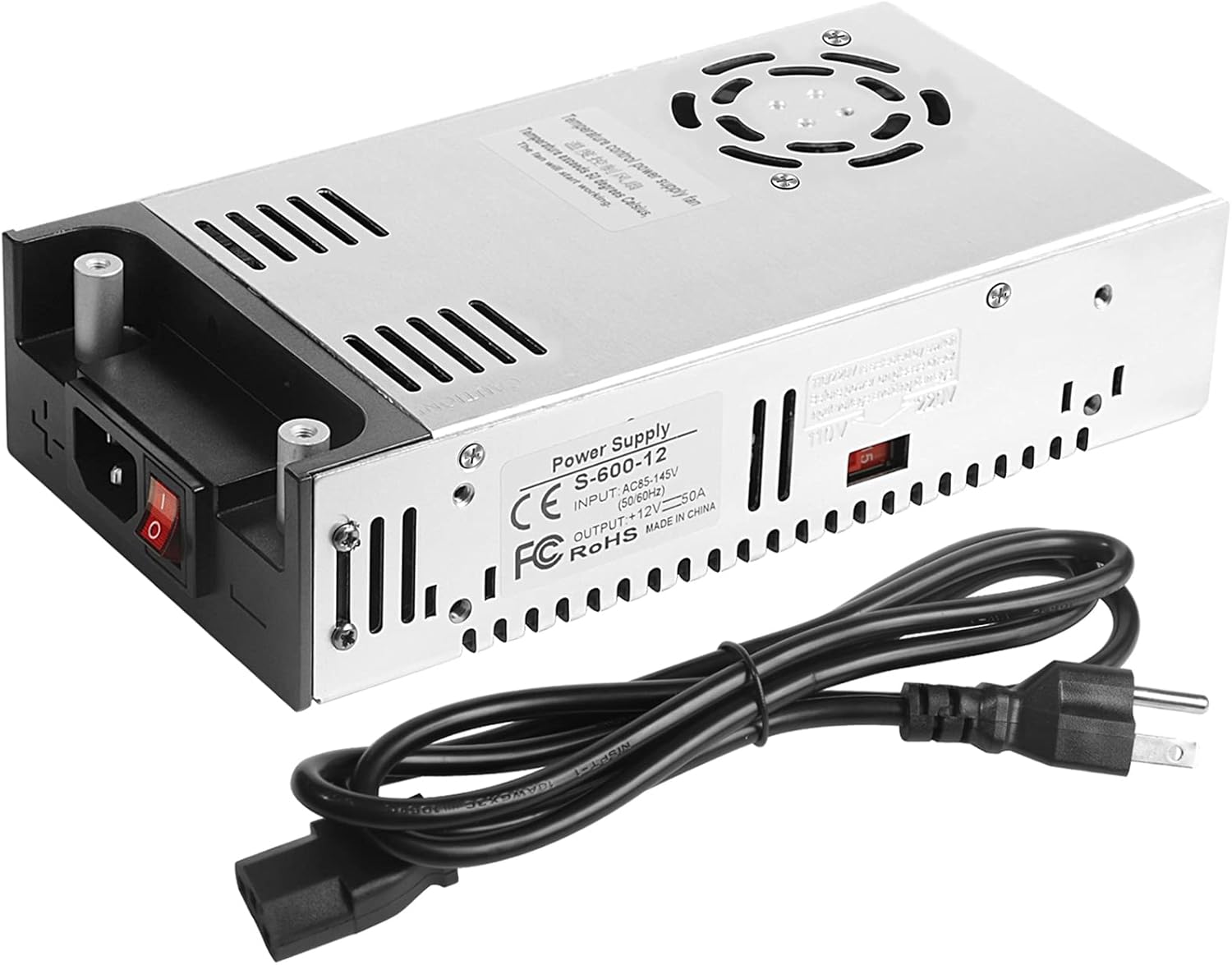 110V AC to 12V DC Converter Power Supply Adapter, 50A 600W, Pack of 2 Z287920