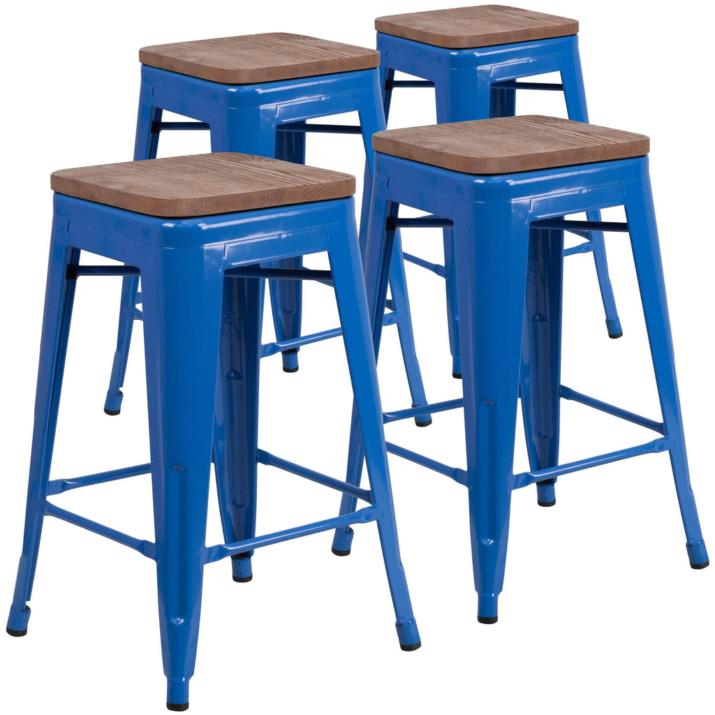 Orange 4 Pk Metal Counter Height Stool O895841