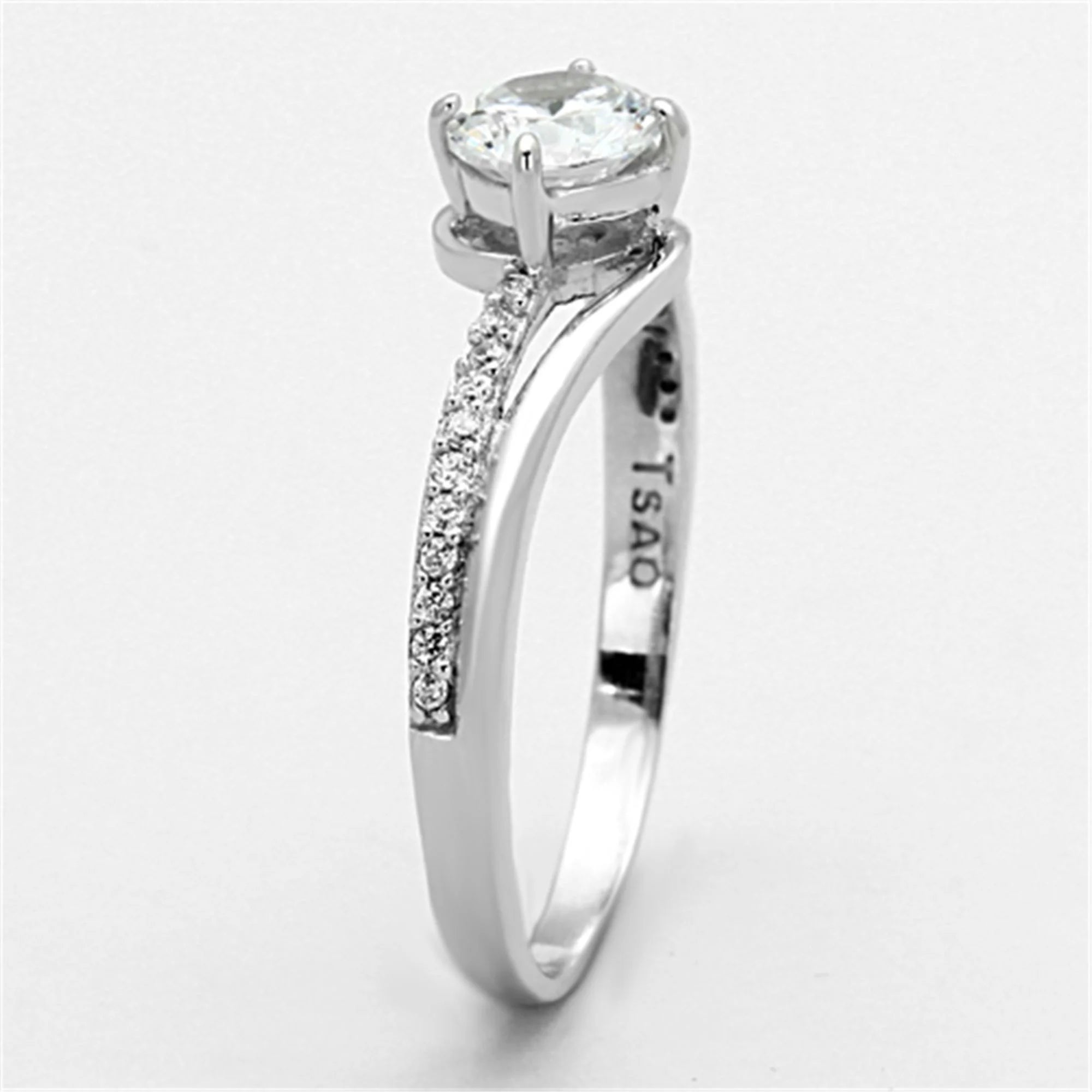 Sterling Silver Engagement Ring with CZ Stones P2609
