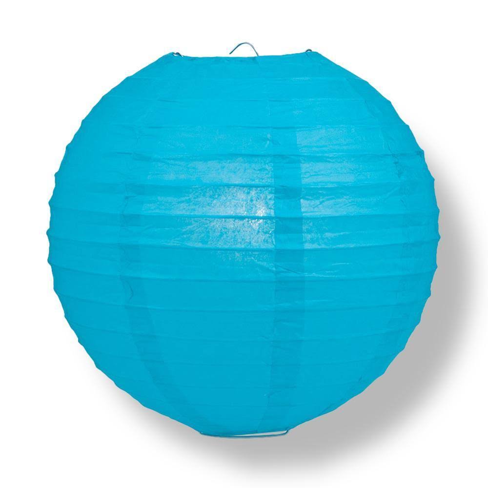 Turquoise Jumbo Round Paper Lantern 12-Pack L30426
