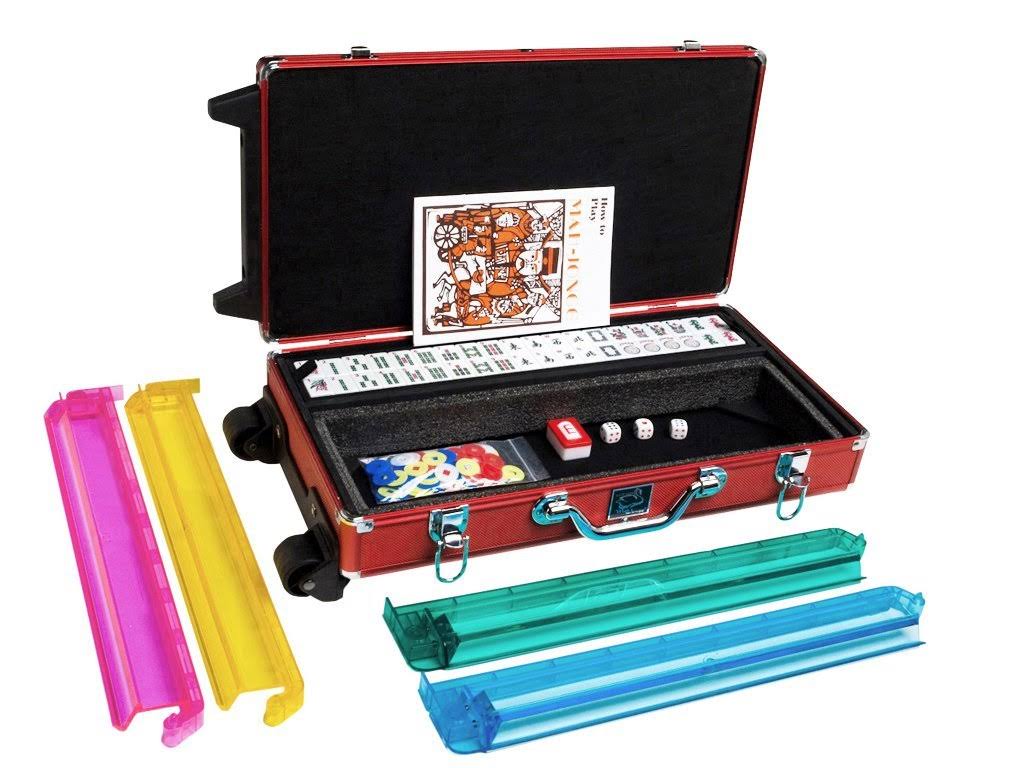 White Aluminum Case Mahjong Set A14890