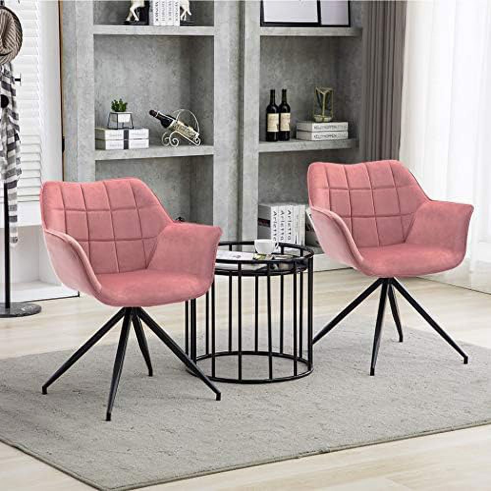Pink Velvet Accent Dining Arm Chair B316