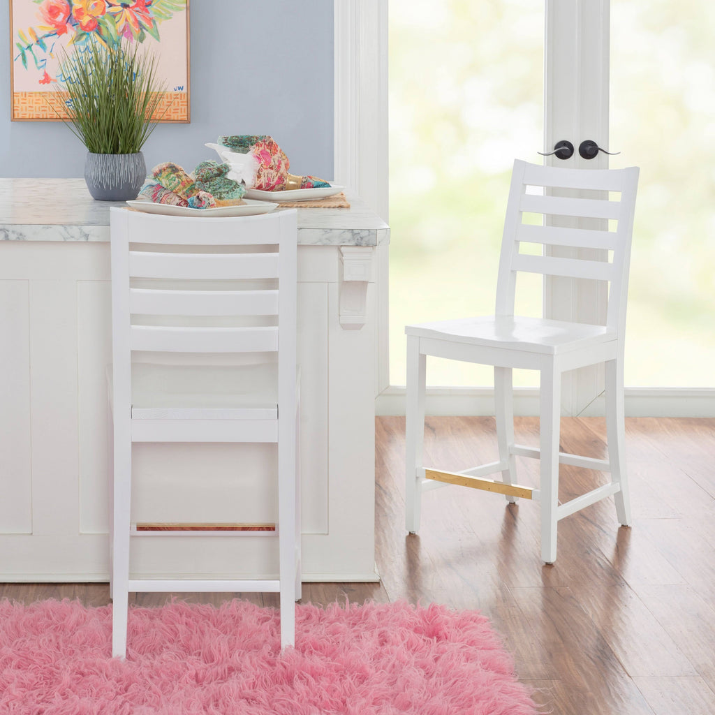 White Counter Stool Set of Two G410
