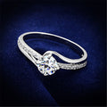 Sterling Silver Engagement Ring with CZ Stones P2609