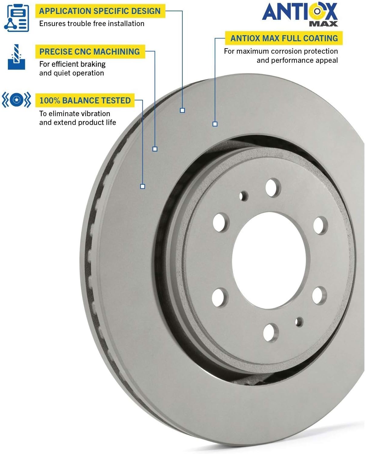 Front Brake Pads and Front Brake Rotor (2 Pack) B65906