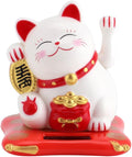 White Pack of 2 Solar Powered Waving Cat U806