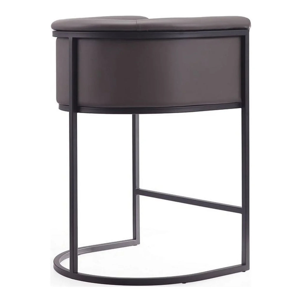 Pebble and Black Metal Counter Height Bar Stool (Set of 2) G930447