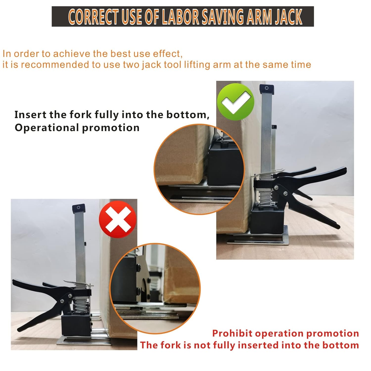 150KG Hand Jack Tool Furniture Lifting Levelers (2PCS) P651