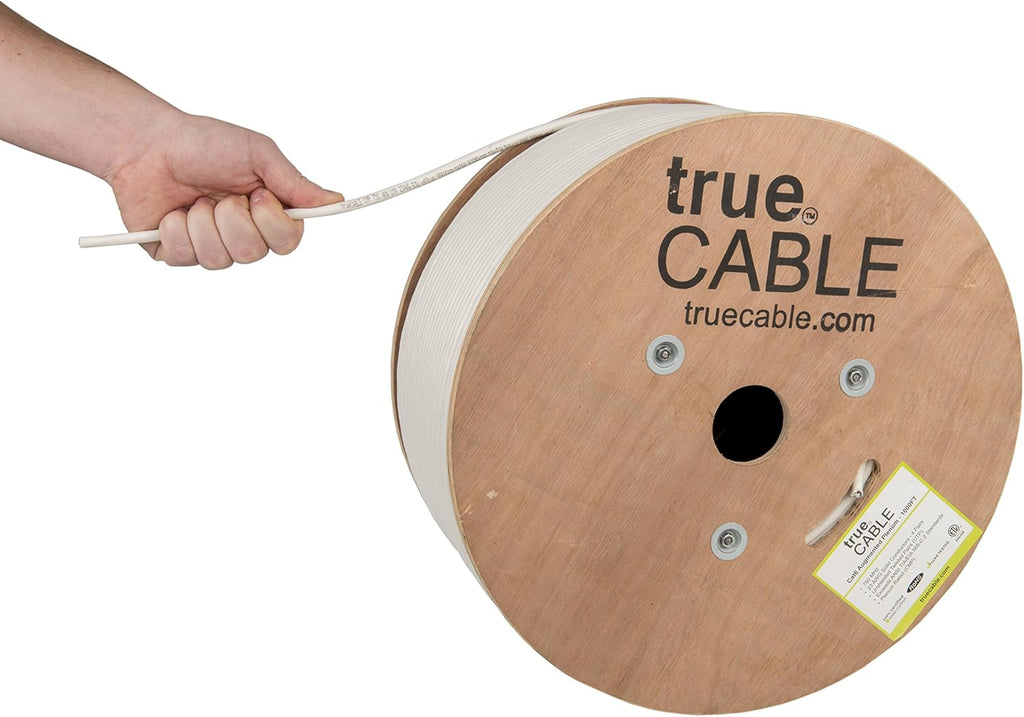 1000ft Yellow 23AWG 4 Pair Solid Bare Copper Bulk Ethernet Cable W32116