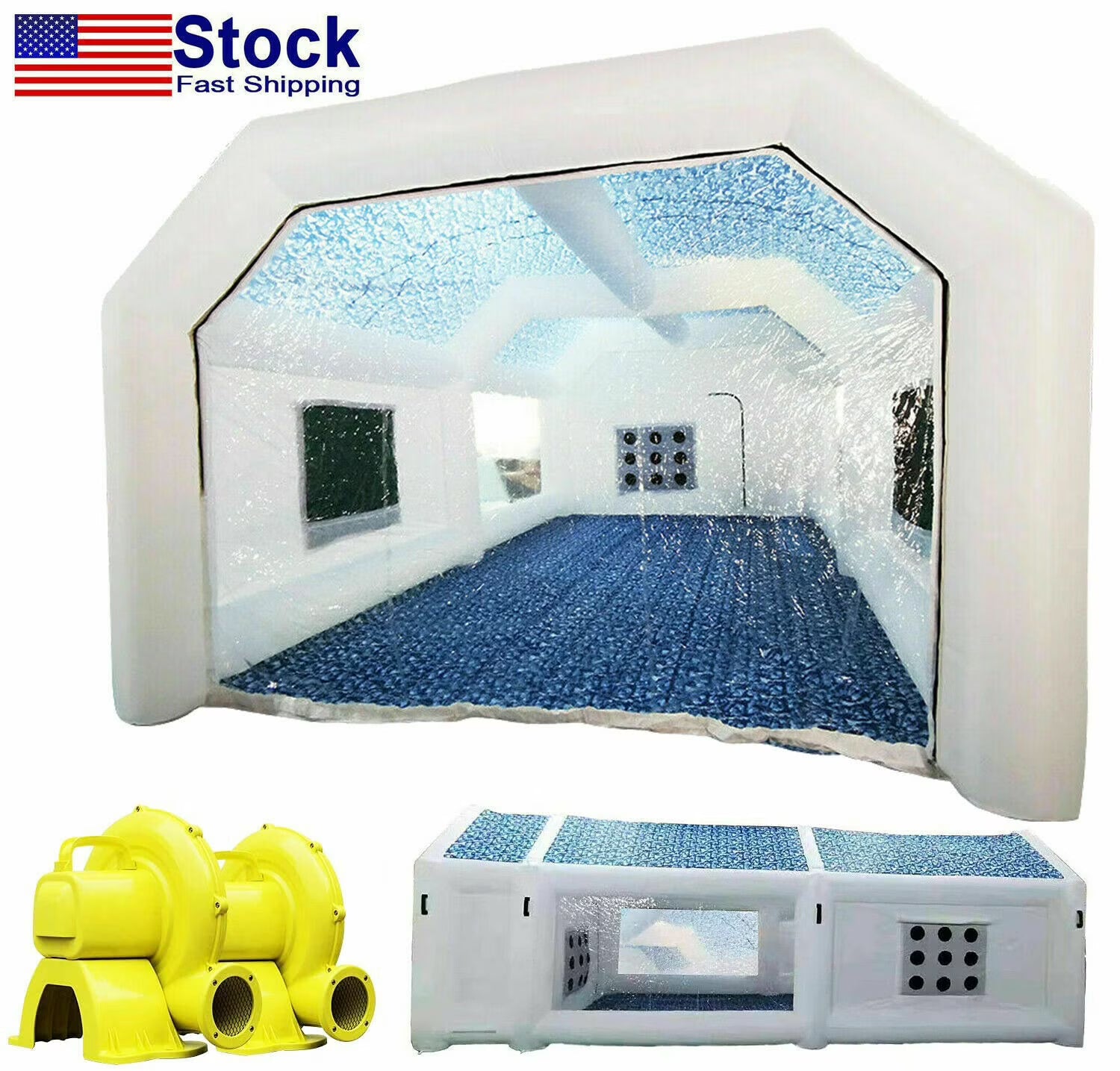 Inflatable Paint Booth 28x15x10Ft with 2 Blowers Q458