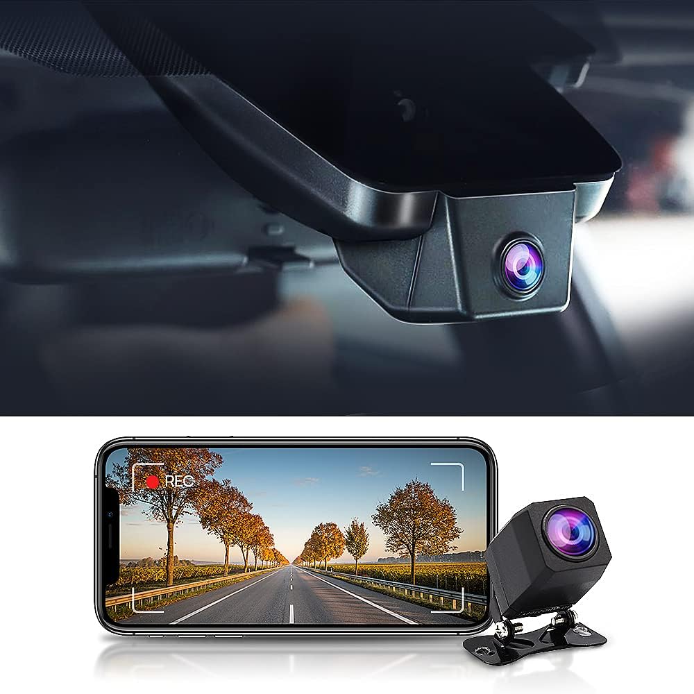 Front and Rear Dash Cam, OEM Style Car Recorder WiFi, Dual 1440P+1080P HD Video, 64GB Card N1288