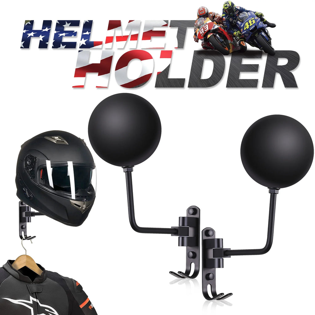 Black 2-Pack Helmet Holder Wall Mount with 2 Hooks L886