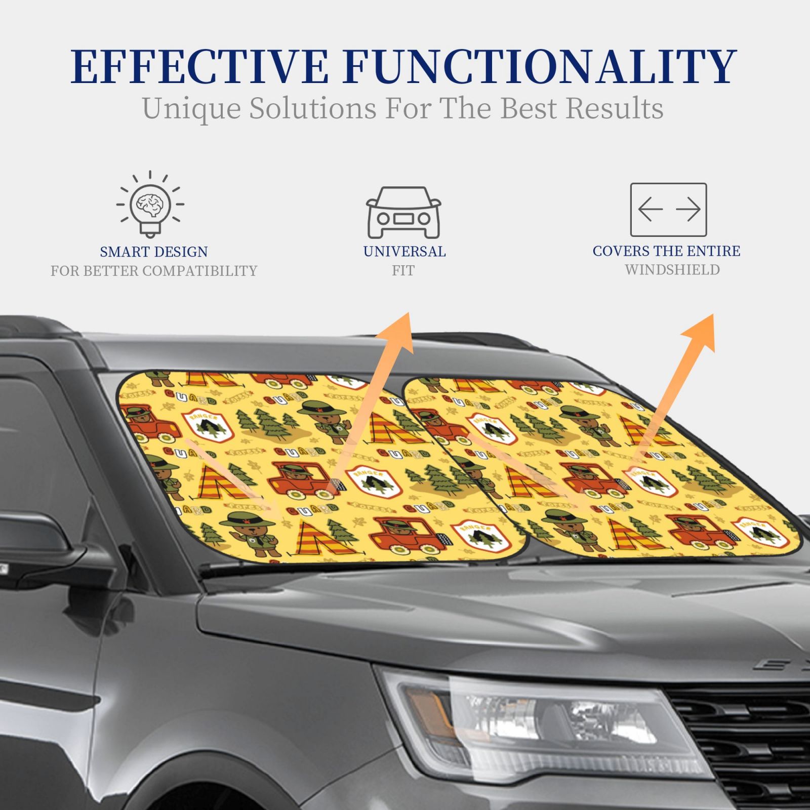 2 Piece Car Windshield Sun Shade O56635