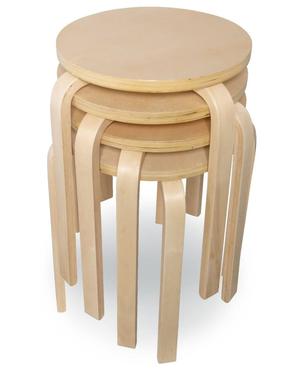 Natural Bentwood Stools, Set of 4 U664486