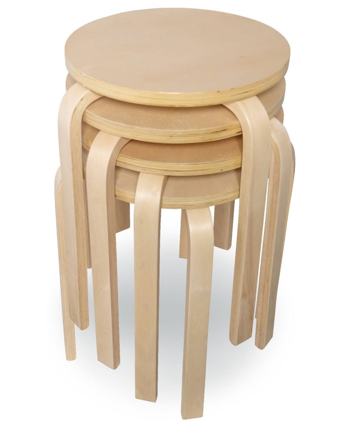 Natural Bentwood Stools, Set of 4 U664486