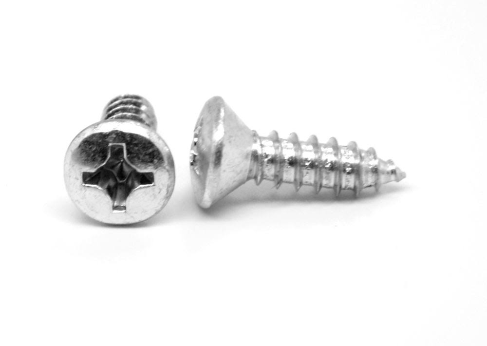 Sheet Metal Screw Phillips Oval Head Type A Stainless Steel 18-8 Pk 250 E850700