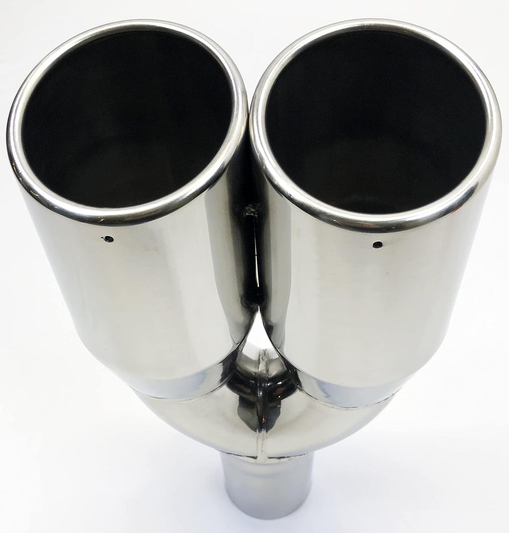 Dual Round Stainless Steel Exhaust Tip Pack of 2 T4132