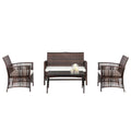 Brown Rattan Outdoor Sofa Set F37089
