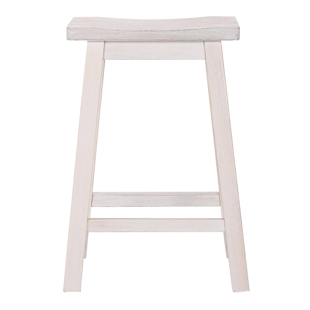 Solid Wood Saddle Bar Stool, Set of 2 - Open Gray W82495