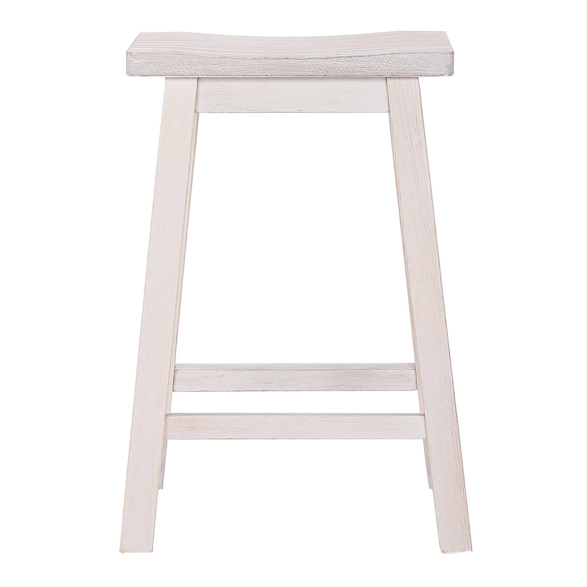Solid Wood Saddle Bar Stool, Set of 2 - Open Gray W82495