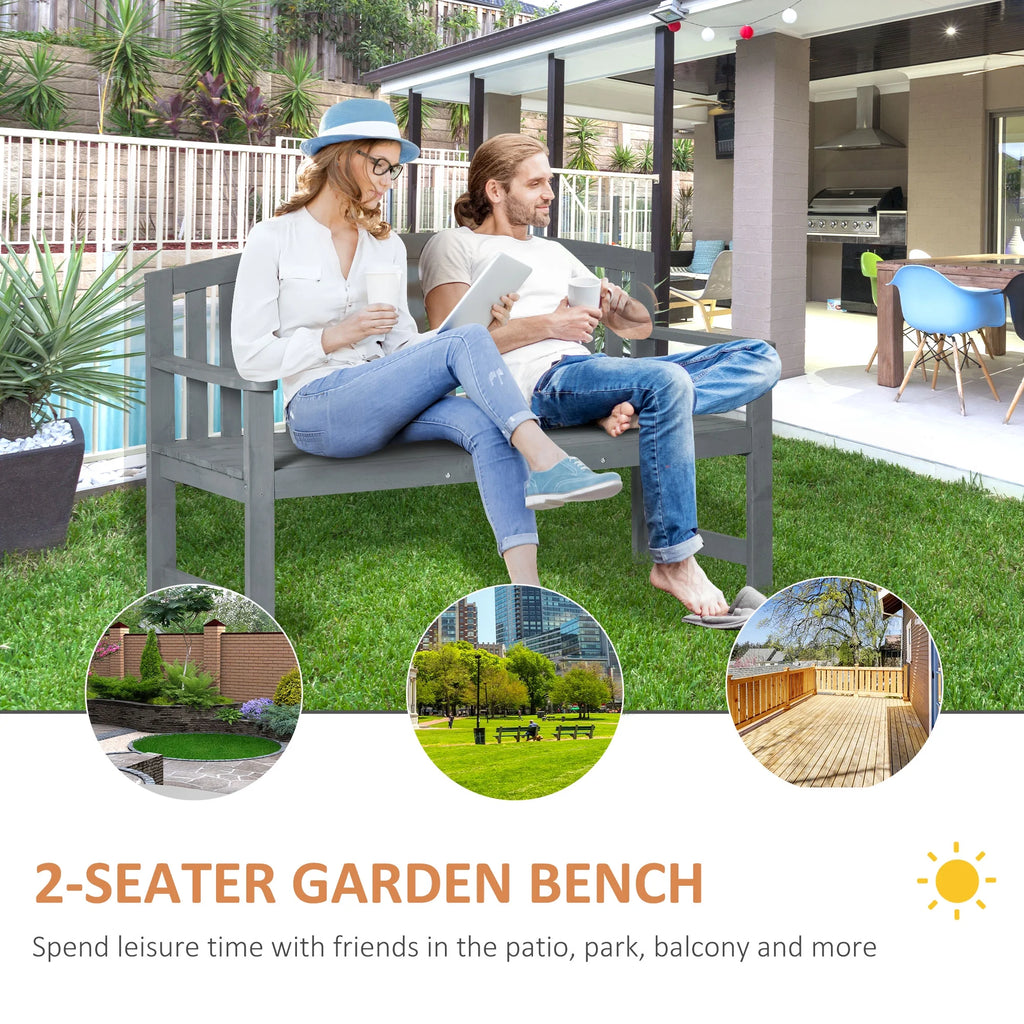 2-Person Wooden Garden Bench Patio Armchair V1999