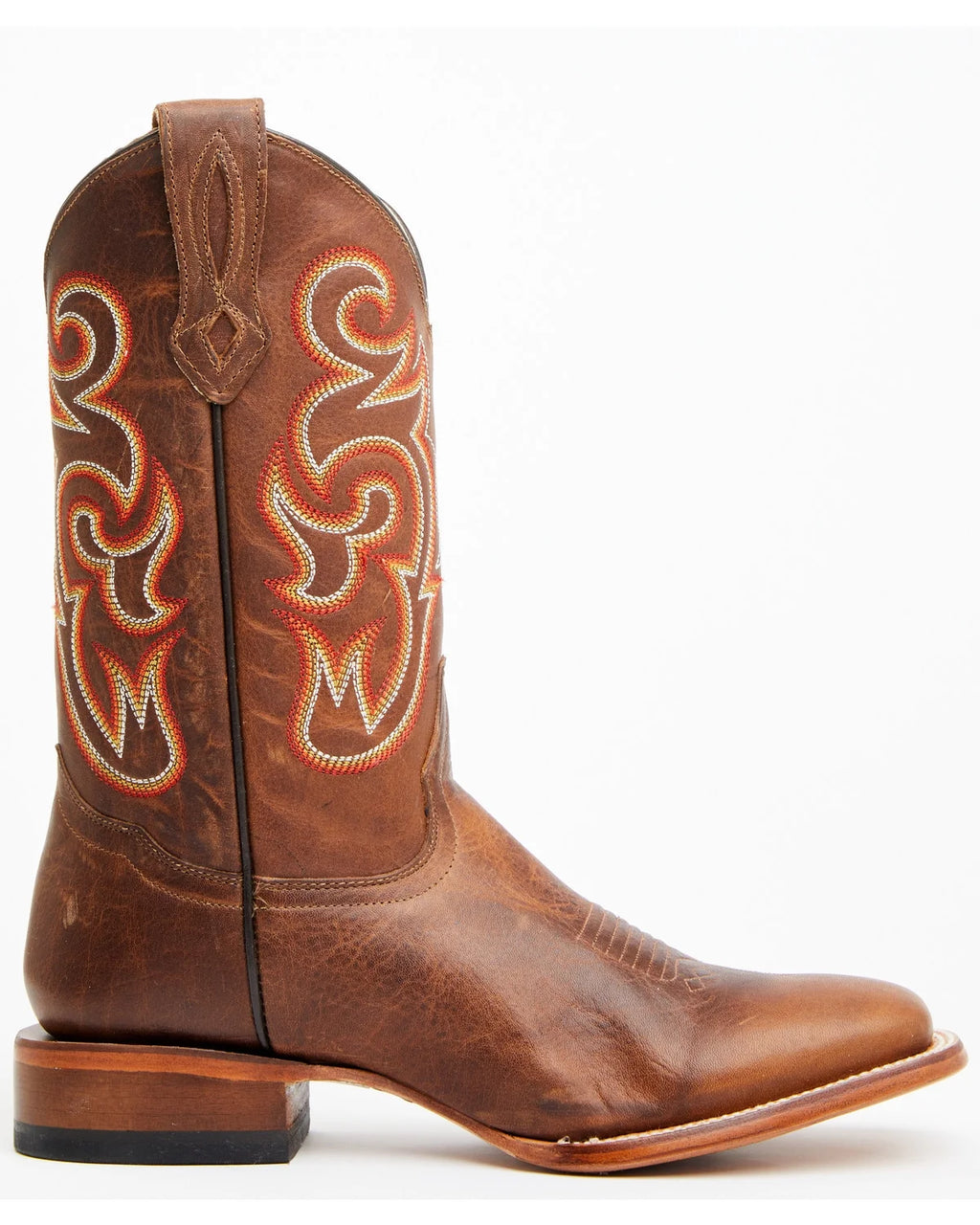 Brown Broad Square Toe Western Boot Q440846