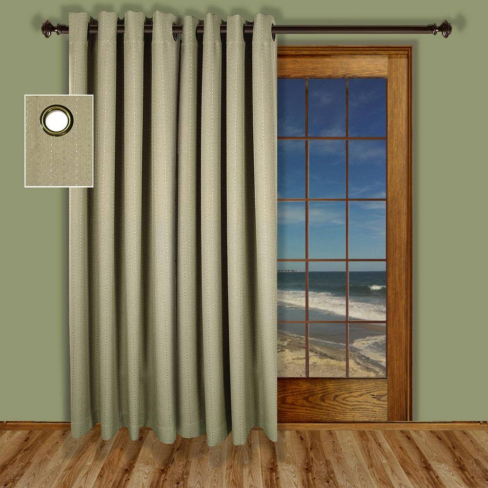 Natural Grommet Blackout Patio Panel with Attachable Wand E683