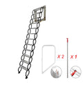 Wall Mounted Attic Loft Ladder Retractable Folding Ceiling Pull Down 9.8ft Height Black Al-Mg Alloy M631150