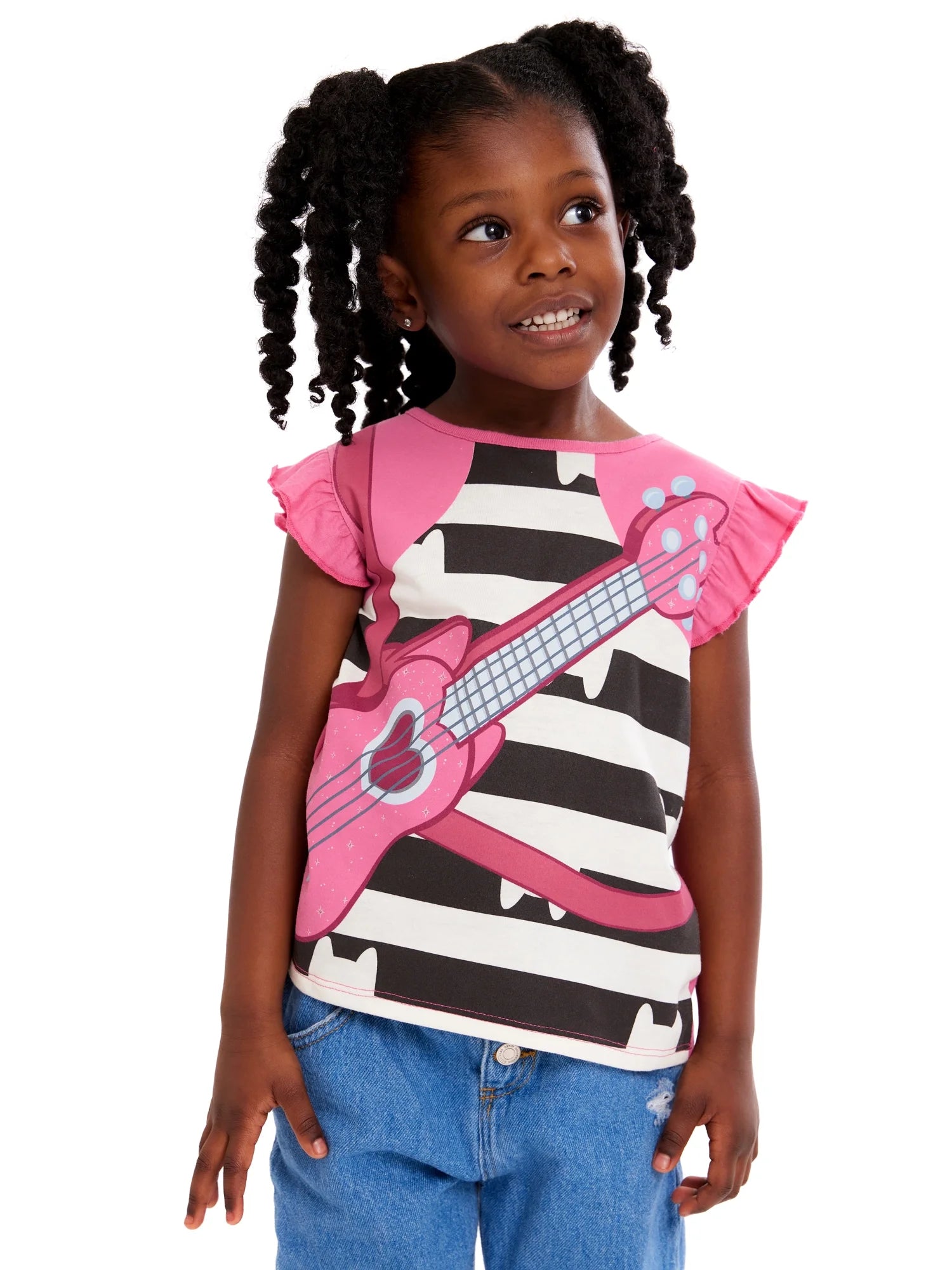 Toddler Girl Graphic Print Fashion T-Shirts, 4-Pack, Sizes 2T-5T C18386