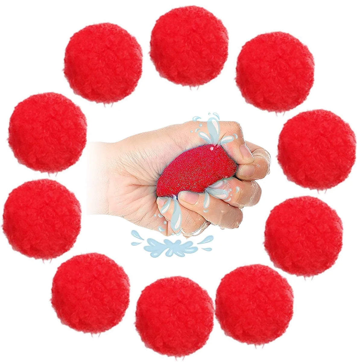 50Pcs 2 Inch Soft Cotton Water Soaker Balls with Mesh Storage Bag C93620