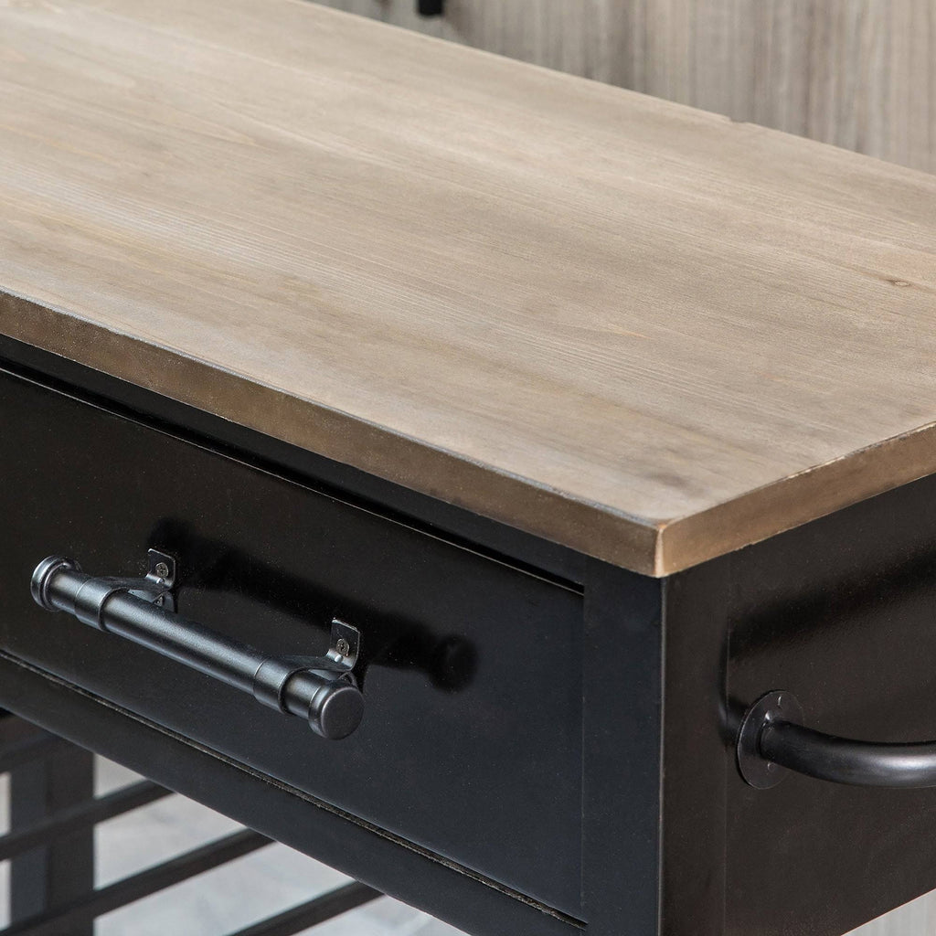 Black Farmhouse Kitchen Cart I632