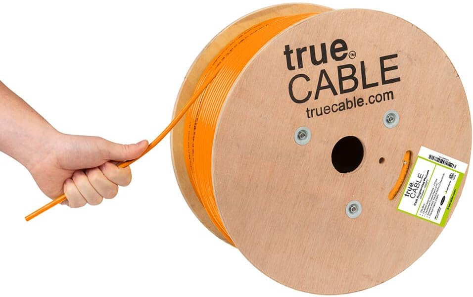 1000ft Yellow 23AWG 4 Pair Solid Bare Copper Bulk Ethernet Cable W32116
