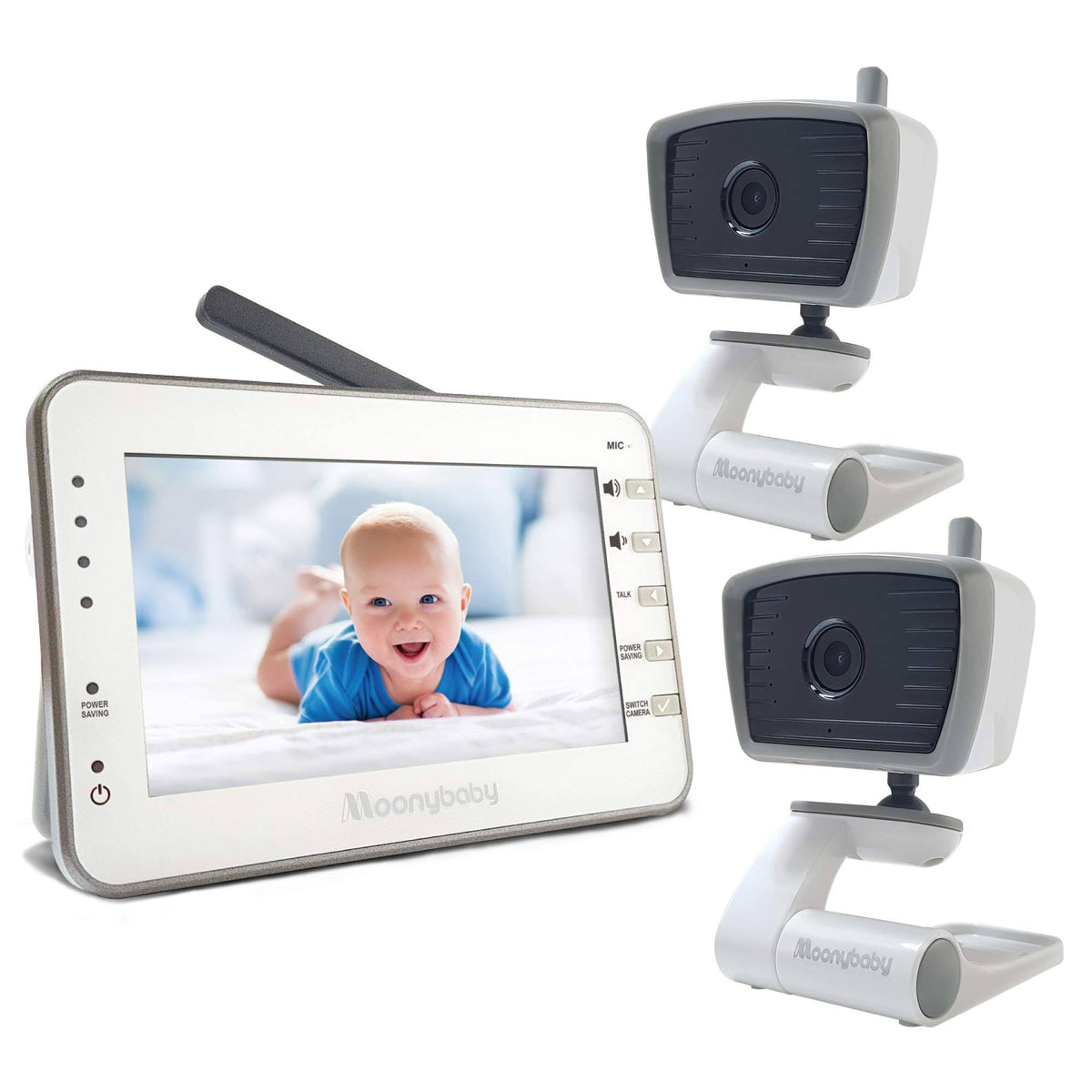 4.3 Inches LCD Video Baby Monitor with 2 Portable Cameras W113