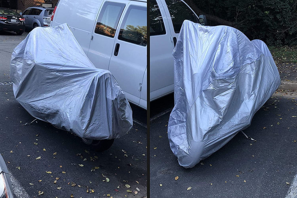 Motorcycle Cover with Reinforced Securing Straps and Storage Bag A863