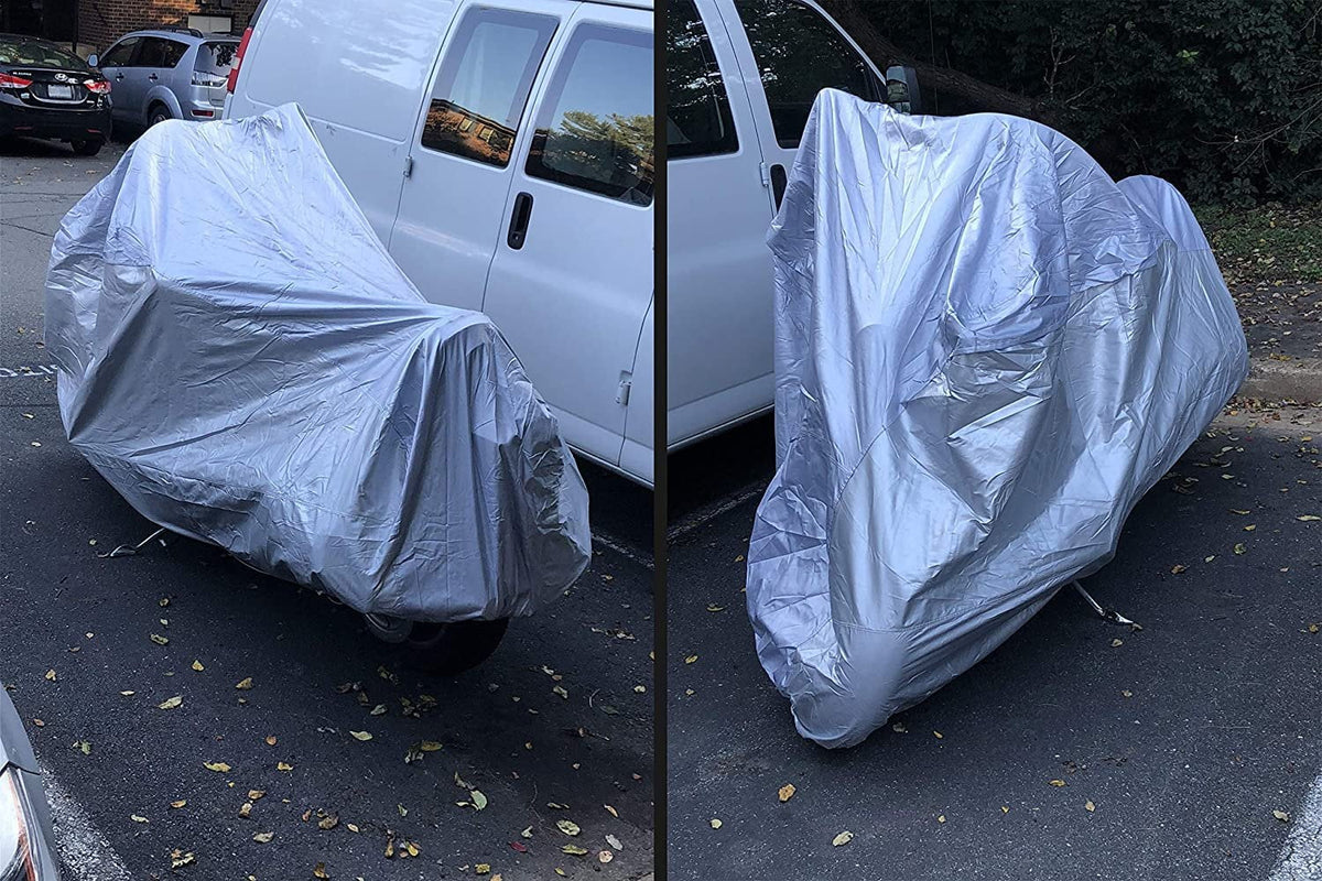 Motorcycle Cover with Reinforced Securing Straps and Storage Bag A863