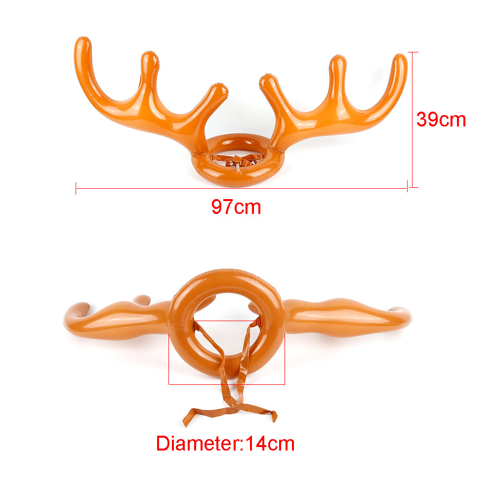 Inflatable Reindeer Christmas Hat Antler Ring Toss Game U826581
