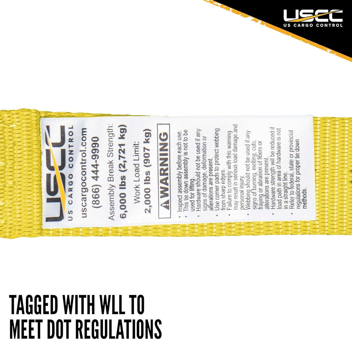 2 Pack 2 Inch x 27 Foot Yellow Ratchet Straps with Snap Hook D2912