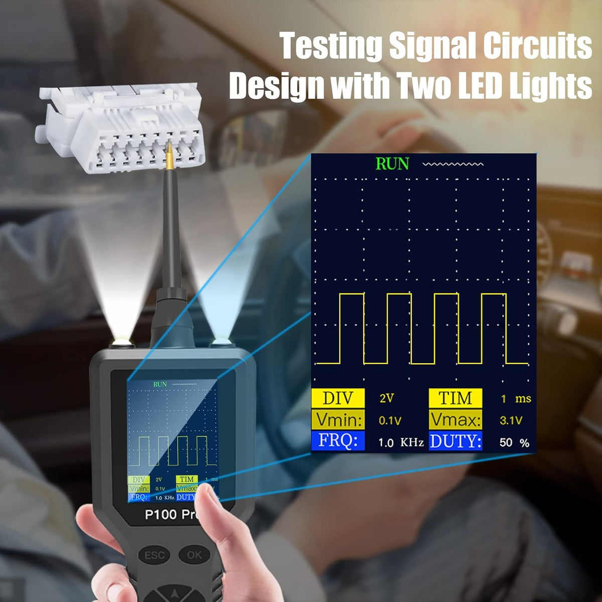Power Circuit Probe Kit, Automotive Circuit Tester with Multimeter, 20FT Cable, Two LED Lights for 12V 24V Car Vehicle S131