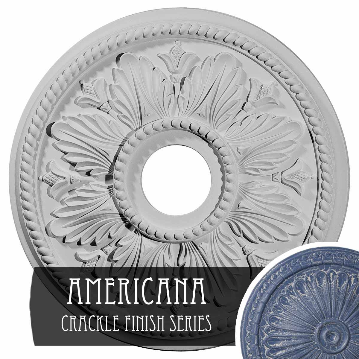 18 1/8x22OD x 3 1/2x22ID x 2 3/4x22P Edinburgh Ceiling Medallion V45729