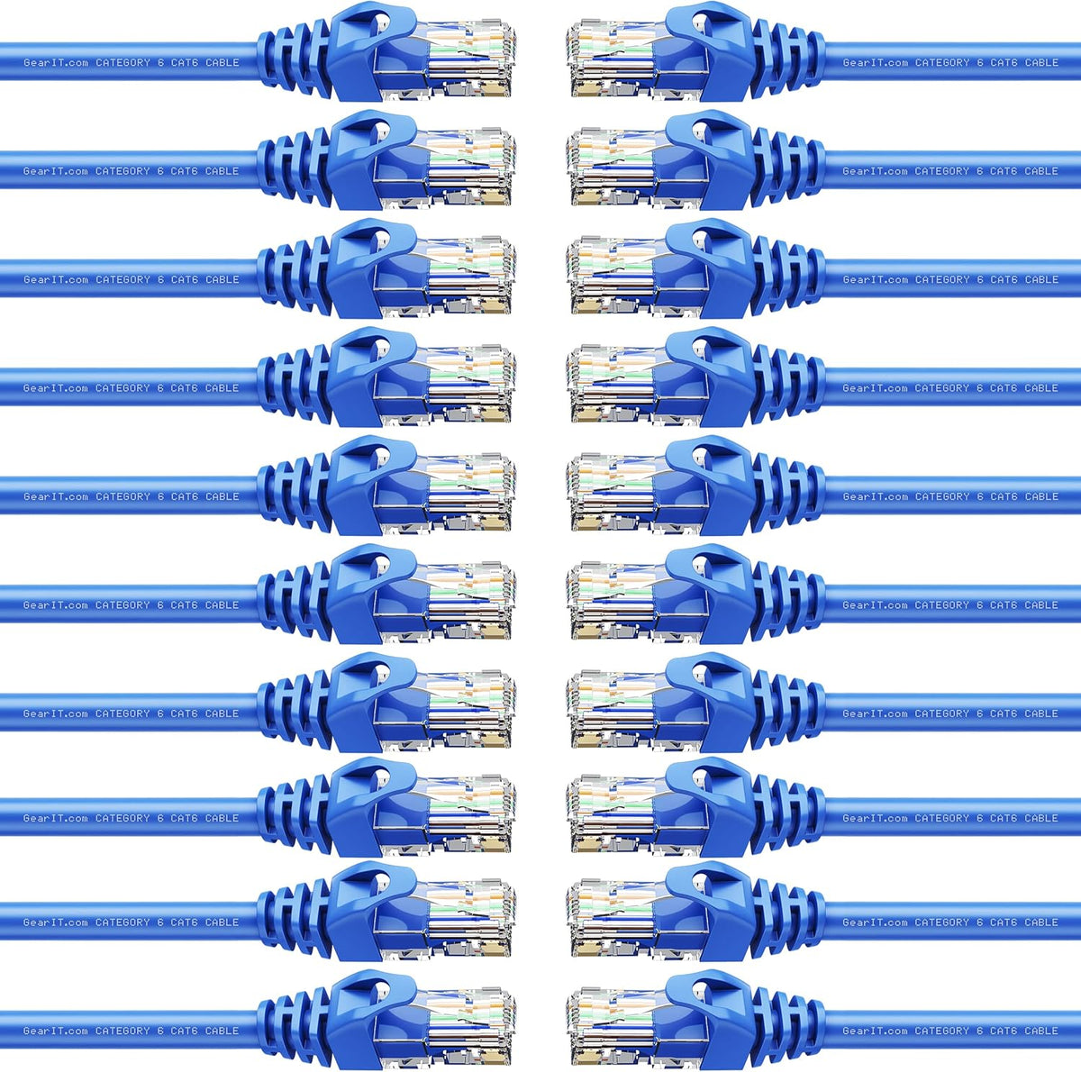 10-Pack Cat6 Patch Cable 15 Feet Ethernet Cable Blue Q7806