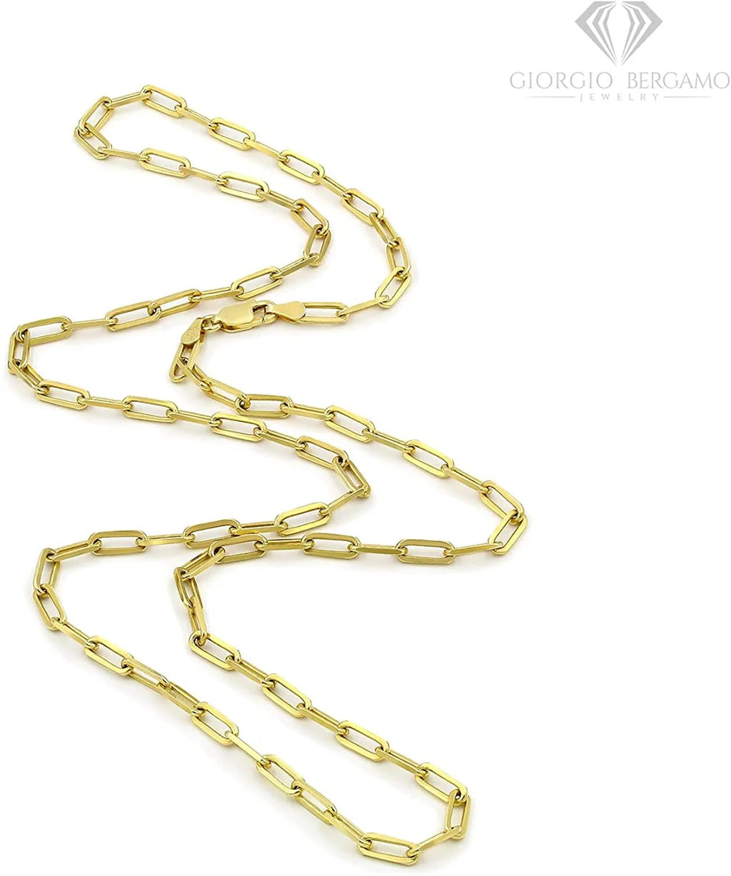 925 Sterling Silver Yellow Gold Plated Cable Link Necklace, Bracelet, & Anklet Chain D1684